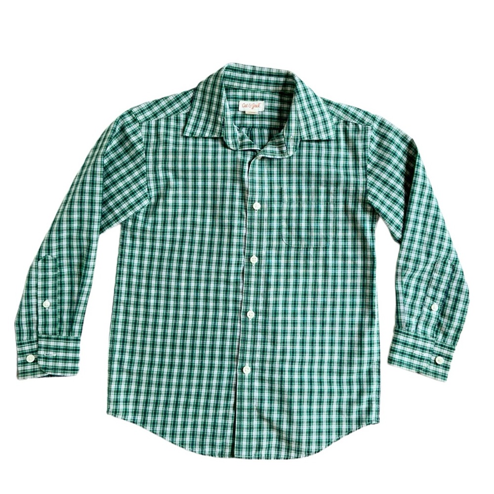 Cat & Jack - Boys’ Long Sleeve Button Down Woven Shirt Like New 4/5 XS